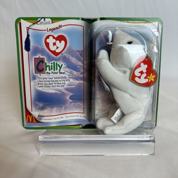 NEW! TY CHILLY The Polar Bear 1994 Mc Donalds Beanie Baby RARE RETIRED - Picture 1 of 9